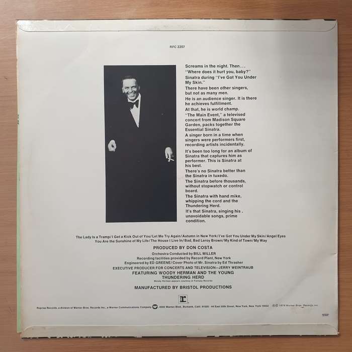 Frank Sinatra - The Main Event (Live) - Vinyl LP Record - Very-Good+ Quality (VG+) (verygoodplus)