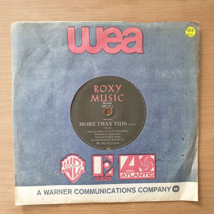 Roxy Music  More Than This - Vinyl 7" Record - Very-Good+ Quality (VG+) (verygoodplus)