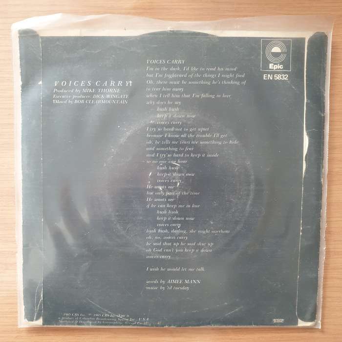 'Til Tuesday  Voices Carry - Vinyl 7" Record - Very-Good+ Quality (VG+) (verygoodplus)