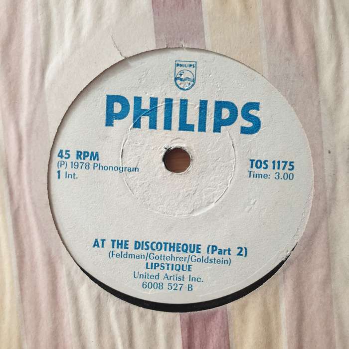 Lipstique  At The Discotheque (Rhodesia) - Vinyl 7" Record - Very-Good+ Quality (VG+) (verygoo...