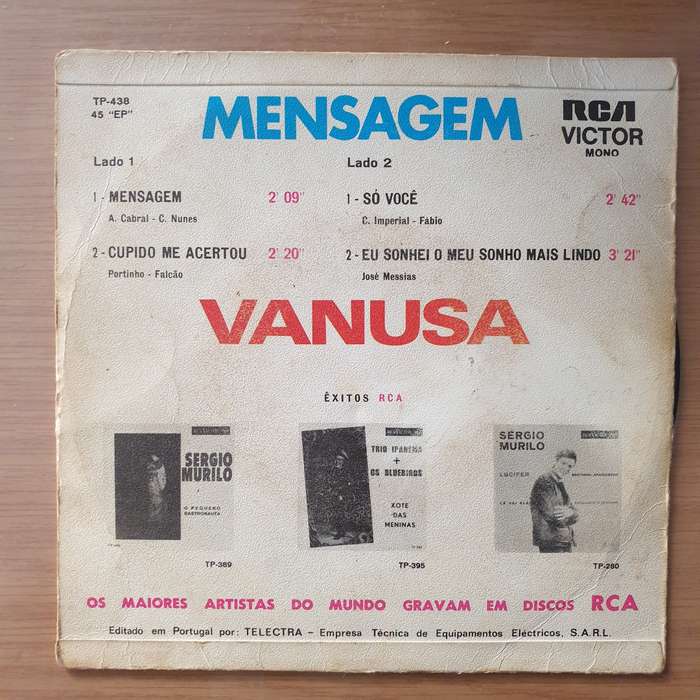 Vanusa  Mensagem - Vinyl 7" Record - Very-Good+ Quality (VG+) (verygoodplus)