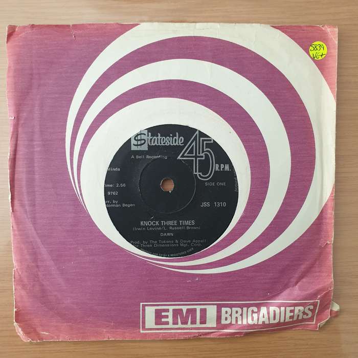 Dawn  Knock Three Times - Vinyl 7" Record - Very-Good+ Quality (VG+)