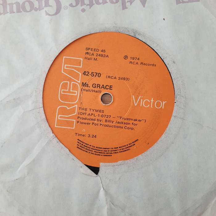 The Tymes  Ms. Grace / The Crutch - Vinyl 7" Record - Very-Good+ Quality (VG+) (verygoodplus)