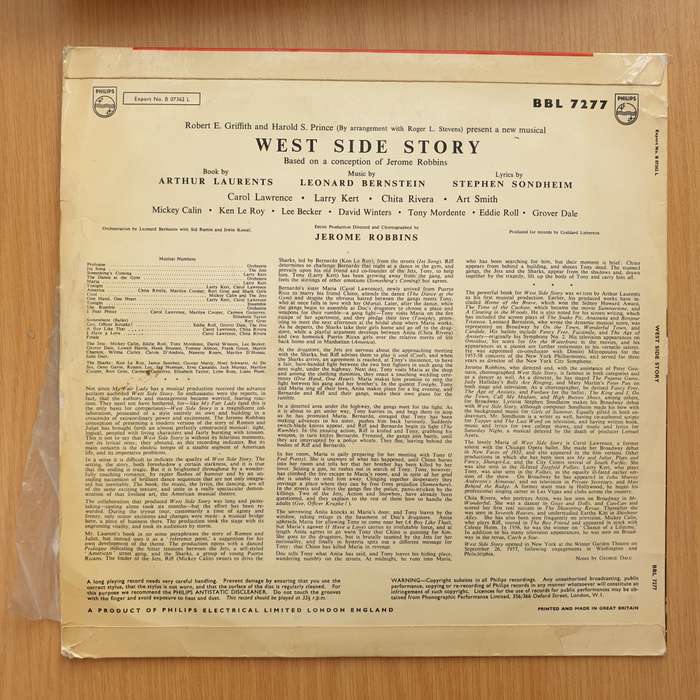 West Side Story - Leonard Bernstein, Jerome Robbins - Vinyl LP Record - Very-Good+ Quality (VG+)