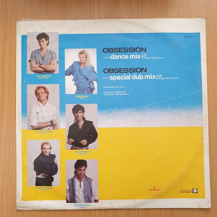 Animotion  Obsession (Dance Mix)  Vinyl LP Record - Very-Good+ Quality (VG+) (verygoodplus)