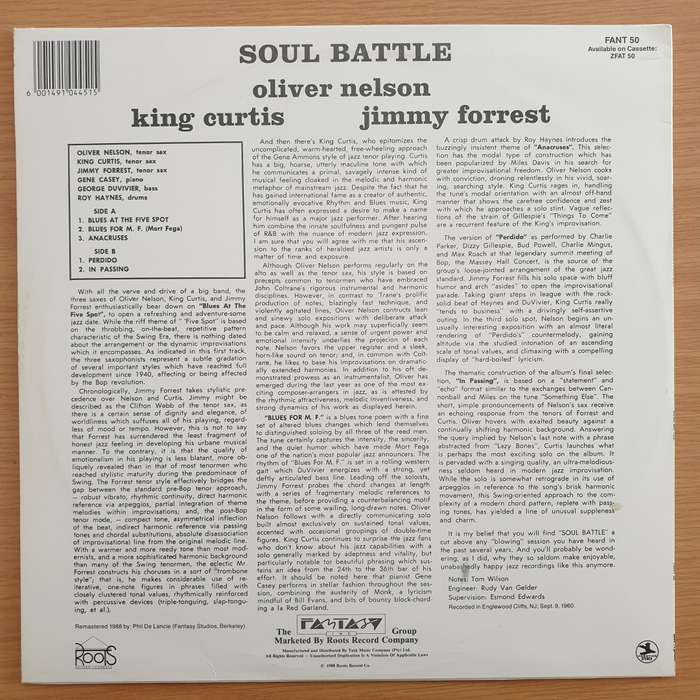 Soul Battle -  Oliver Nelson, King Curtis, Jimmy Forrest  Vinyl LP Record - Very-Good+ Quality...