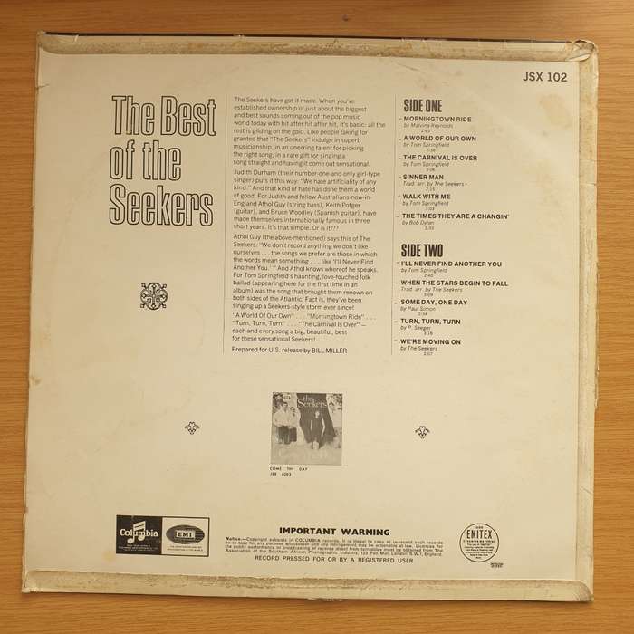 The Best Of The Seekers - Vinyl LP Record - Very-Good+ Quality (VG+)