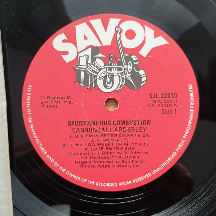 Cannonball Adderley  Spontaneous Combustion (Volume 1) - Vinyl LP Record - Very-Good+ Quality ...
