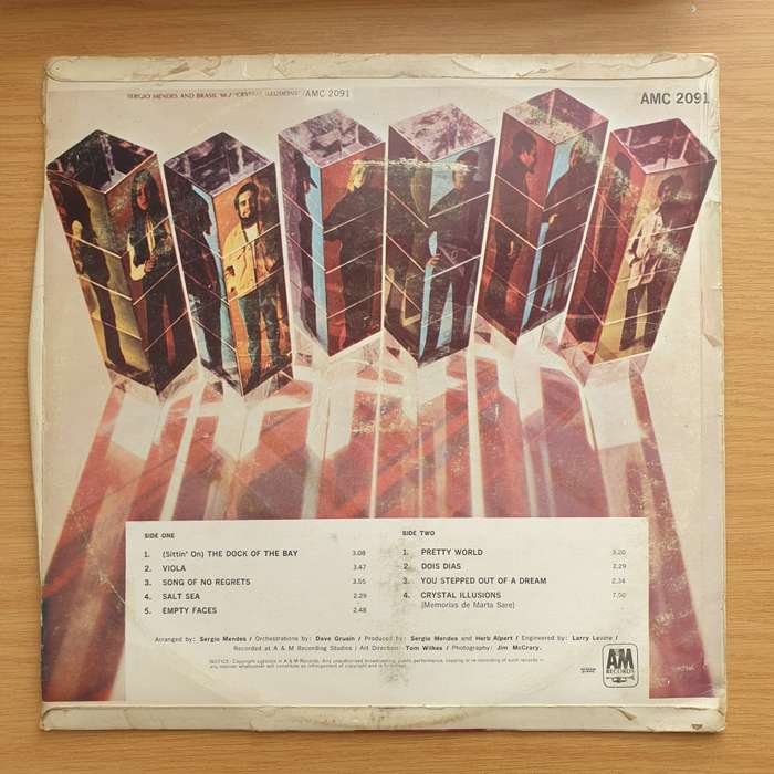 Sérgio Mendes & Brasil '66  Crystal Illusions  Vinyl LP Record - Very-Good+ Quality (VG+)