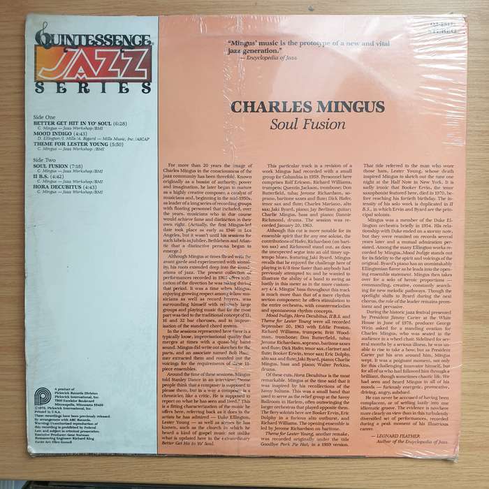 Charles Mingus  Soul Fusion - Vinyl LP Record - Very-Good+ Quality (VG+)