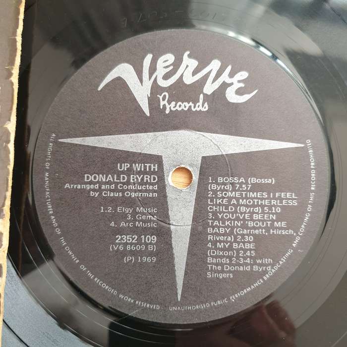 Donald Byrd  Up With Donald Byrd - Vinyl LP Record - Very-Good+ Quality (VG+) (verygoodplus)