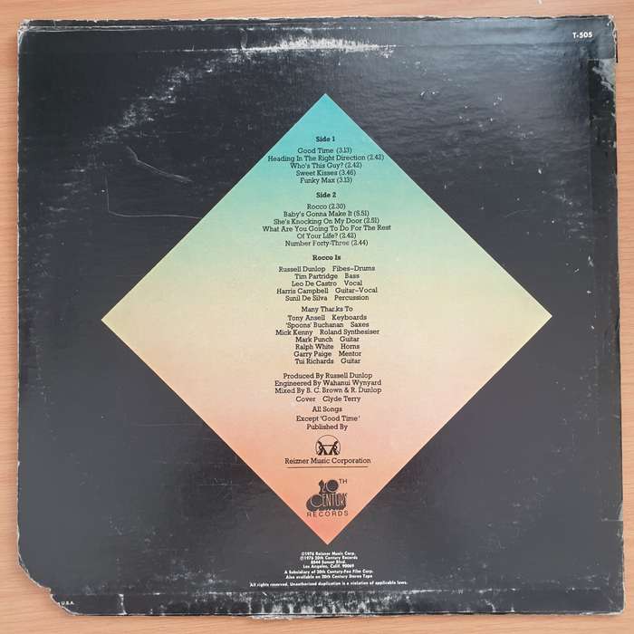 Rocco  Rocco - Vinyl LP Record - Very-Good+ Quality (VG+) (verygoodplus)