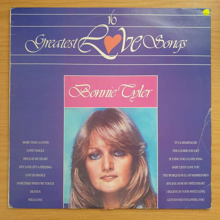 Bonnie Tyler - 16 Greatest Love Songs  Vinyl LP Record - Very-Good+ Quality (VG+) (verygoodplus)