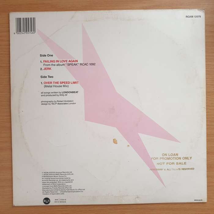 Londonbeat  Failing In Love Again  Vinyl LP Record - Very-Good+ Quality (VG+) (verygoodplus)