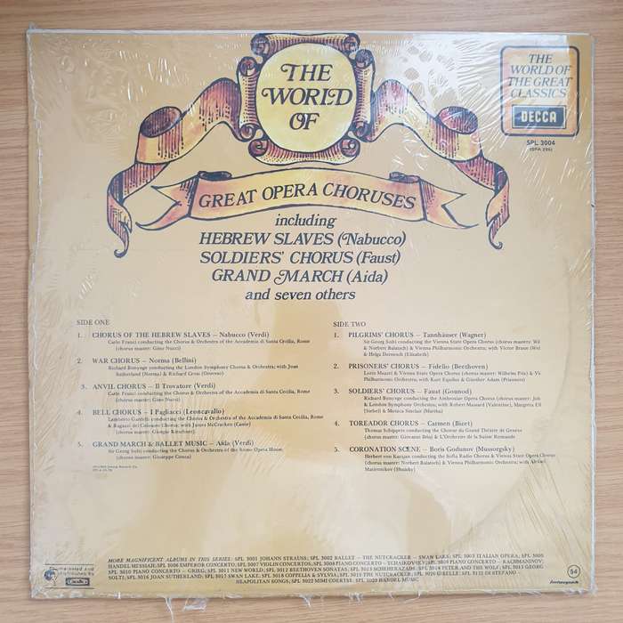 The World of Great Opera Choruses   Vinyl LP Record Sealed