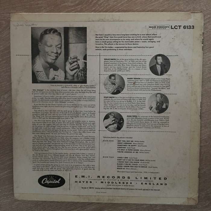 Nat King Cole - After Midnight - Vinyl LP Record - Opened  - Fair Quality (F)