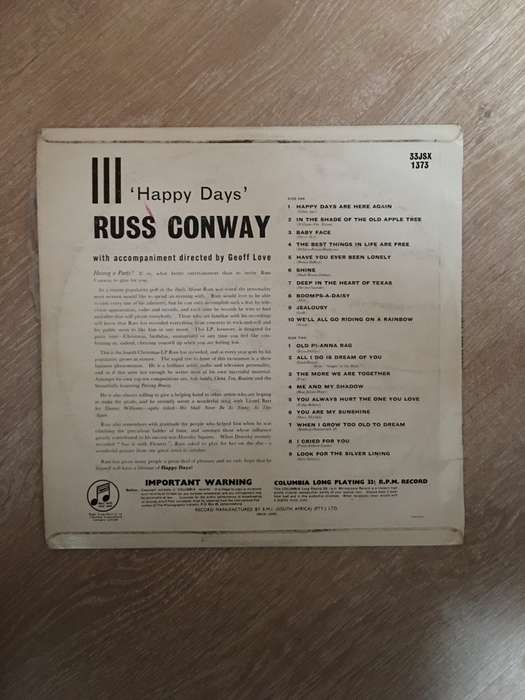 Russ Conway - Happy Days - Vinyl LP Record - Opened  - Very-Good Quality (VG)