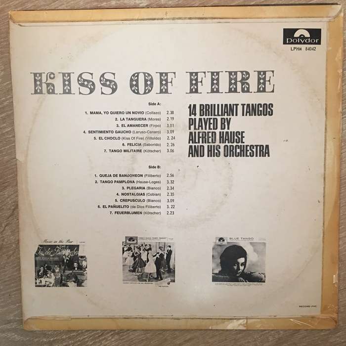 Alfred Hause And His Orchestra  Kiss Of Fire - Vinyl LP Record - Opened  - Very-Good+ Quali...