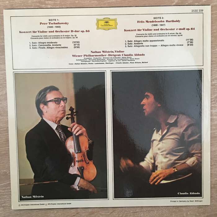 Mendelssohn, Tschaikowsky - Violinkonzerte  - Nathan Milstein, Claudio Abbado - Wiener Philharmon...