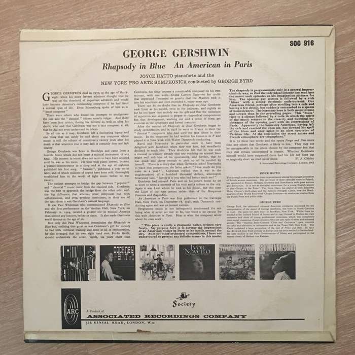 George Gershwin, New York Pro Arte Symphonica with Joyce Hatto Conducted By George Byrd  An...