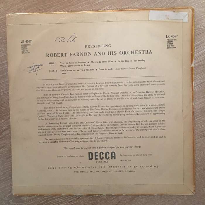 Robert Farnon And His Orchestra  - Vinyl LP Record - Opened  - Very-Good Quality (VG)