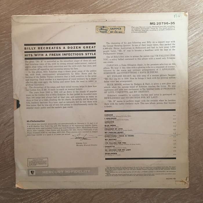 The Golden Hits Of Billy Eckstine  - Vinyl LP Record - Opened  - Very-Good Quality (VG)