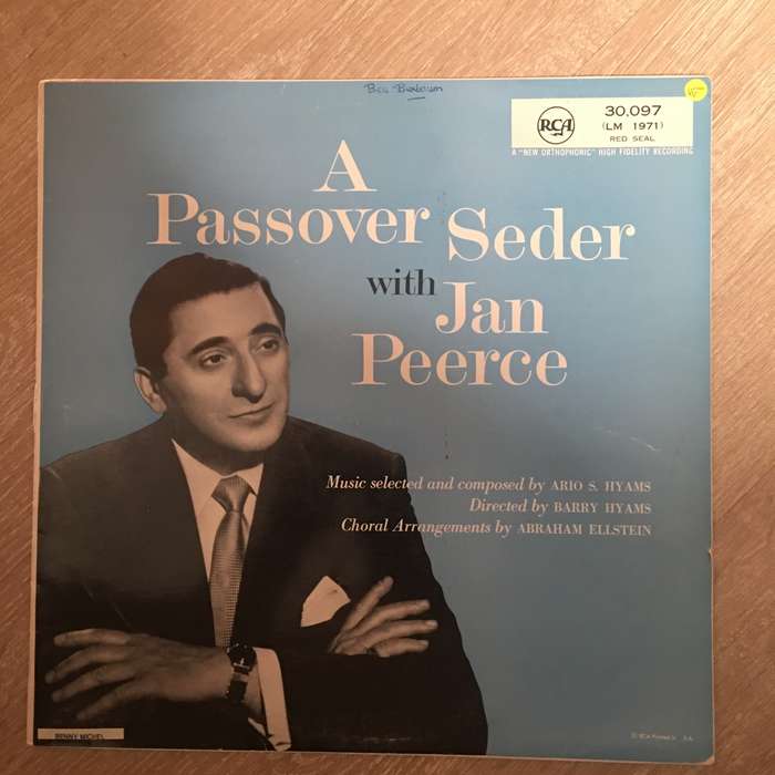 A Passover Seder With Jan Peerce - Vinyl LP Record - Opened  - Very-Good- Quality (VG-)