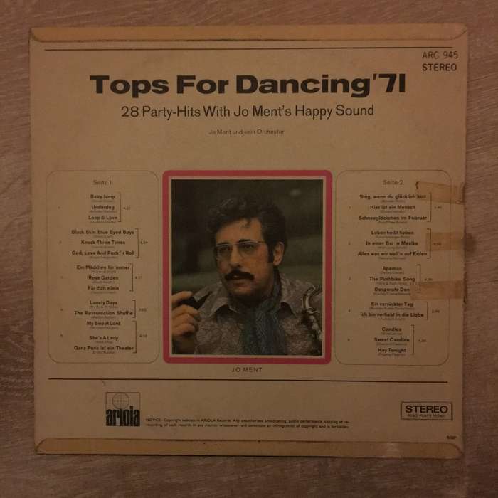 Jo Ment's Happy Sound  Tops For Dancing '71 - Vinyl LP Record - Opened  - Very-Good- Qualit...