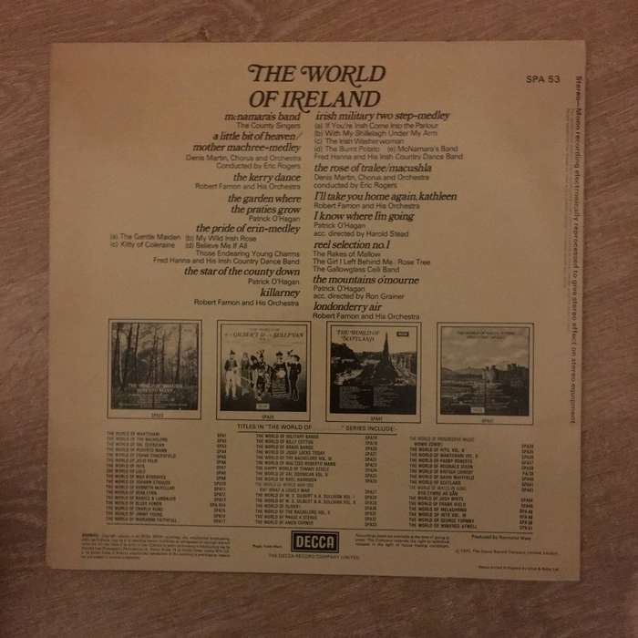 World of Ireland - Vinyl LP Record - Opened  - Very-Good+ Quality (VG+)