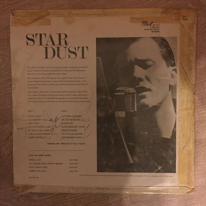 Pat Boone - Star Dust -  Vinyl LP Record - Good+ Quality (G+)