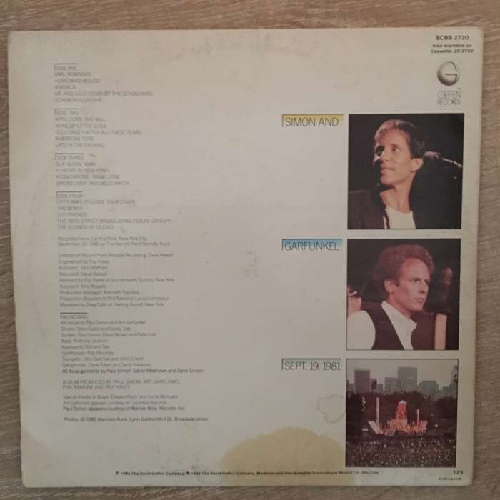 Simon & Garfunkel  The Concert In Central Park - Double Vinyl LP Record  (VG)