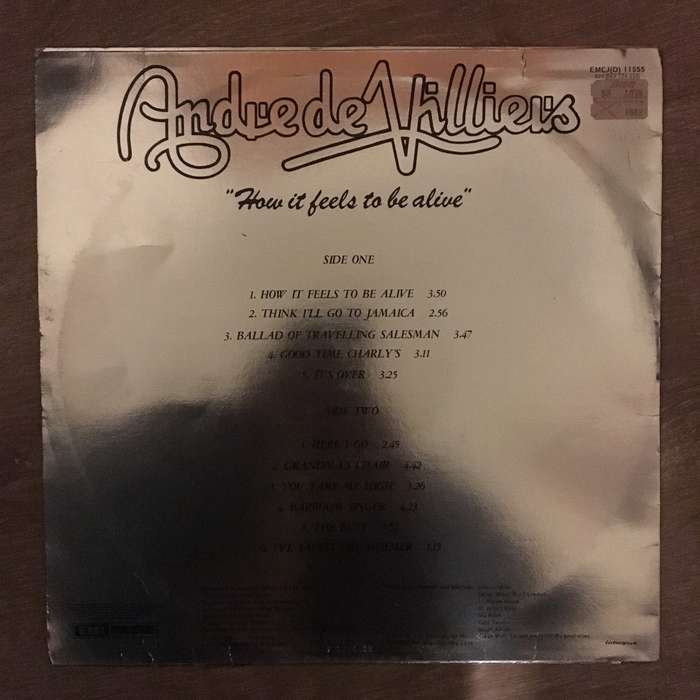 Andre De Villiers - Autographed Album - Vinyl LP Record - Opened  - Very-Good+ Quality (VG+)