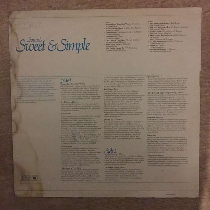 Various - Sounds Sweet and Simple - Vinyl LP Record - Opened  - Very-Good+ Quality (VG+)