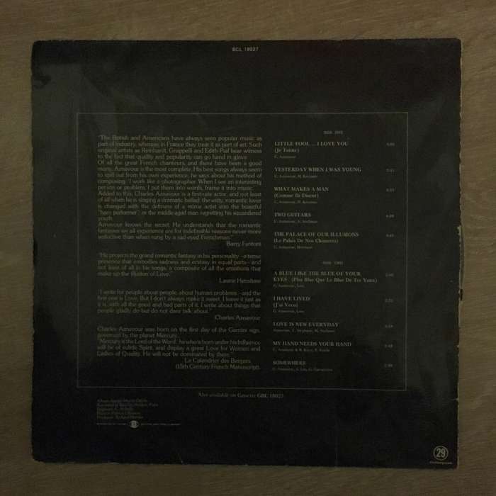 Charles Aznavour - Little Fool, I love You - Vinyl LP Record - Opened  - Very-Good Quality (VG)