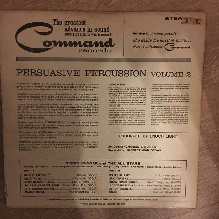 Terry Snyder And The All Stars  Persuasive Percussion Volume 2 - Vinyl LP Record - Opened -...