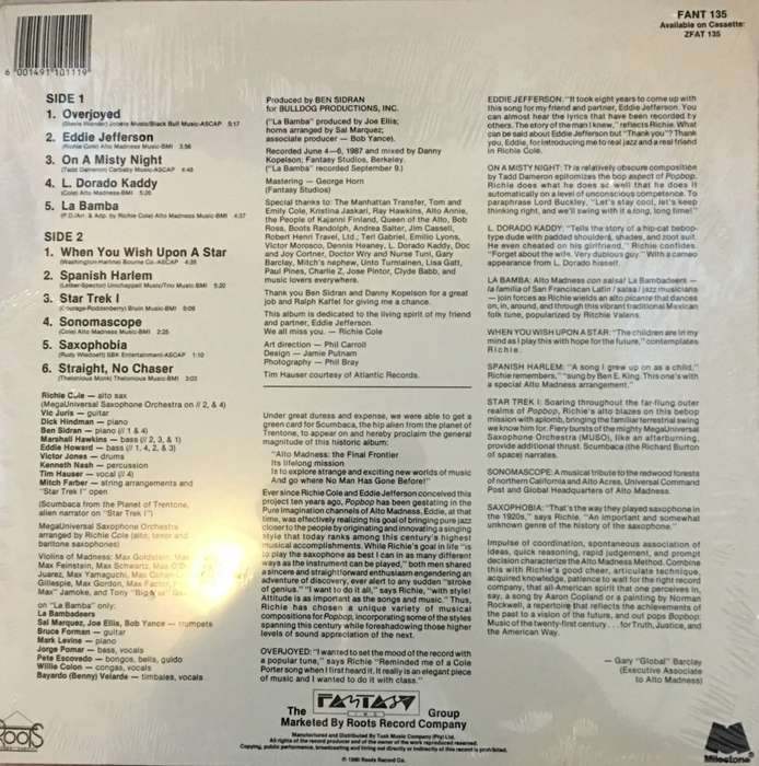 Richie Cole - PopBop -  Vinyl LP Record - Sealed