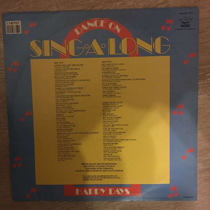 Dance On Sing A Long - Happy Days -  Vinyl LP Record - Opened  - Very-Good+ Quality (VG+)