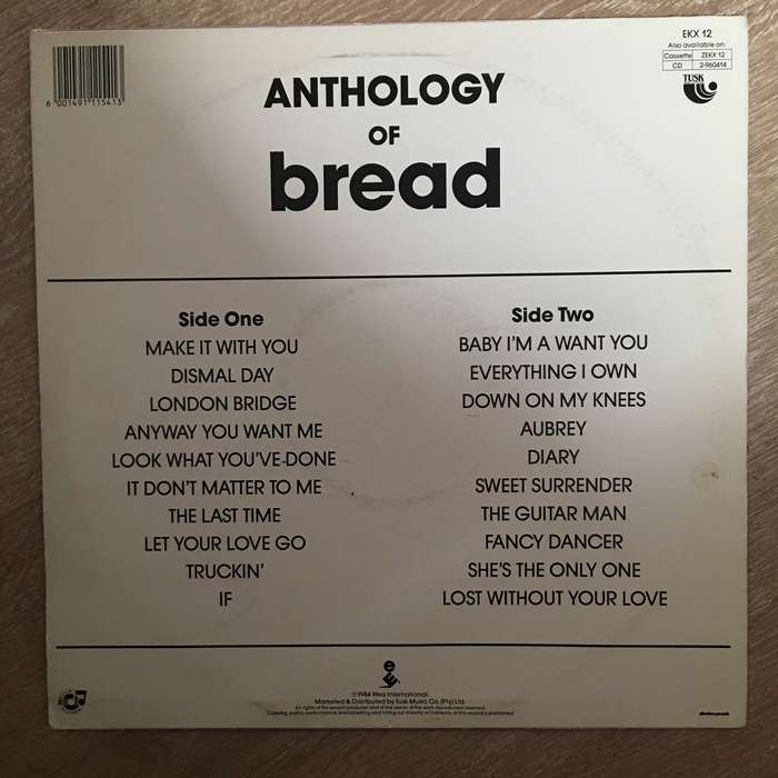 Bread - Anthology Of Bread - Vinyl LP Record  - Very-Good+ Quality (VG+)