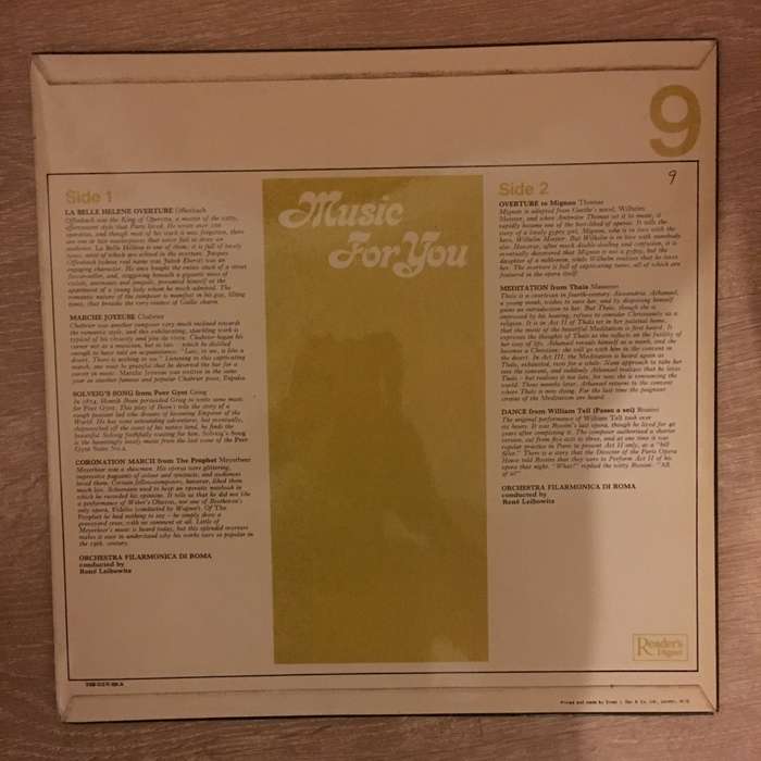 Music For You - Vol 9 - Vinyl LP Record   - Very-Good+ Quality (VG+)