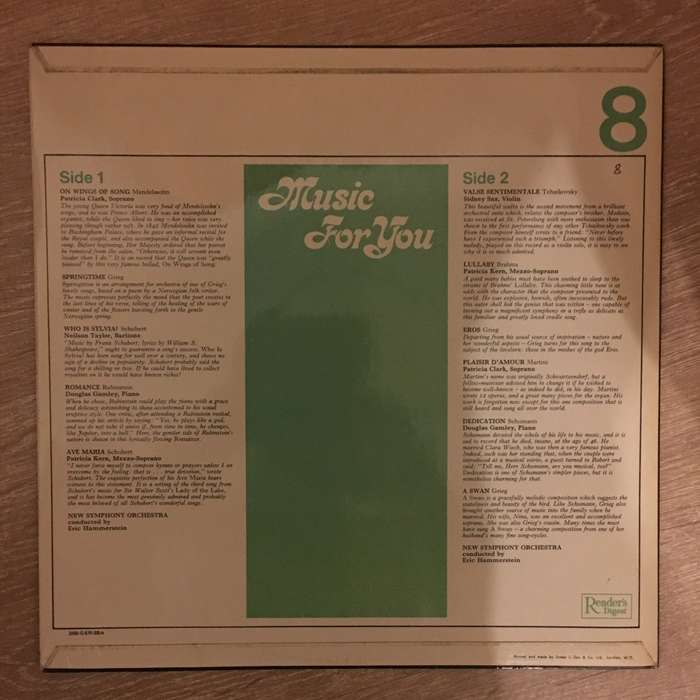 Music For You - Vol 8 - Vinyl LP Record   - Very-Good+ Quality (VG+)