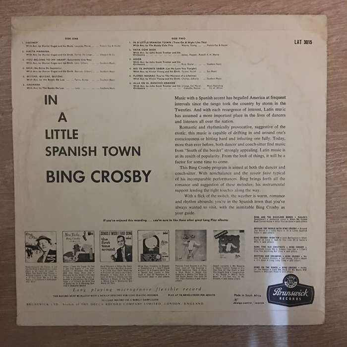 Bing Crosby  In A Little Spanish Town  Vinyl LP Record - Opened  - Good+ Quality (G+)