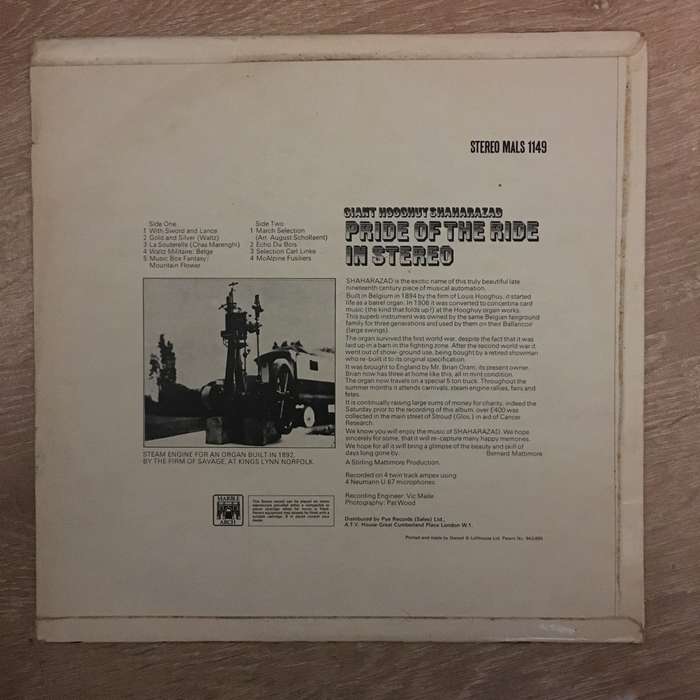 The Giant Hooghuys Shaharazad Fairground Organ  Pride Of The Ride In Stereo - Vinyl LP Reco...