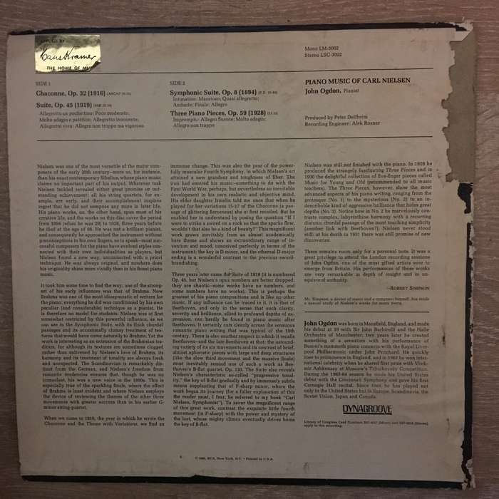 John Ogdon  Piano Music of Carl Neilsen - Vinyl LP Record  - Very-Good+ Quality (VG+)