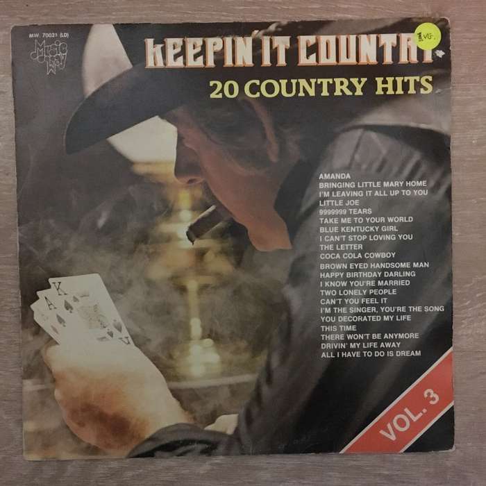 Keepin' It Country - Vol 3 - 20 Country Hits - Vinyl LP Record - Very-Good Quality (VG)
