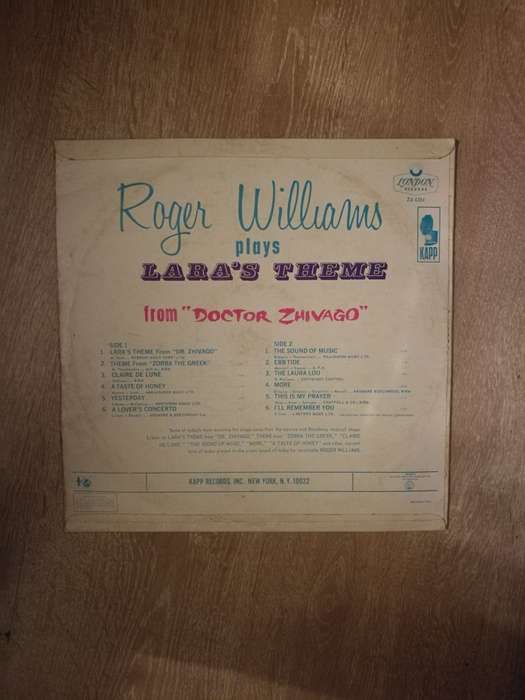 Roger Williams Plays Lara's Theme - Vinyl LP Record - Opened  - Good+ Quality (G+)