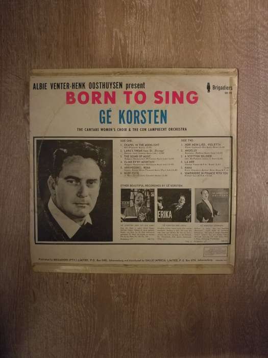 Ge Korsten - Born to Sing - Vinyl LP Record - Opened  - Good+ Quality (G+)