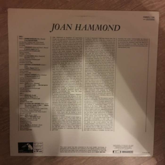 Joan Hammond  Arias - Vinyl LP Record - Opened  - Very-Good+ Quality (VG+)