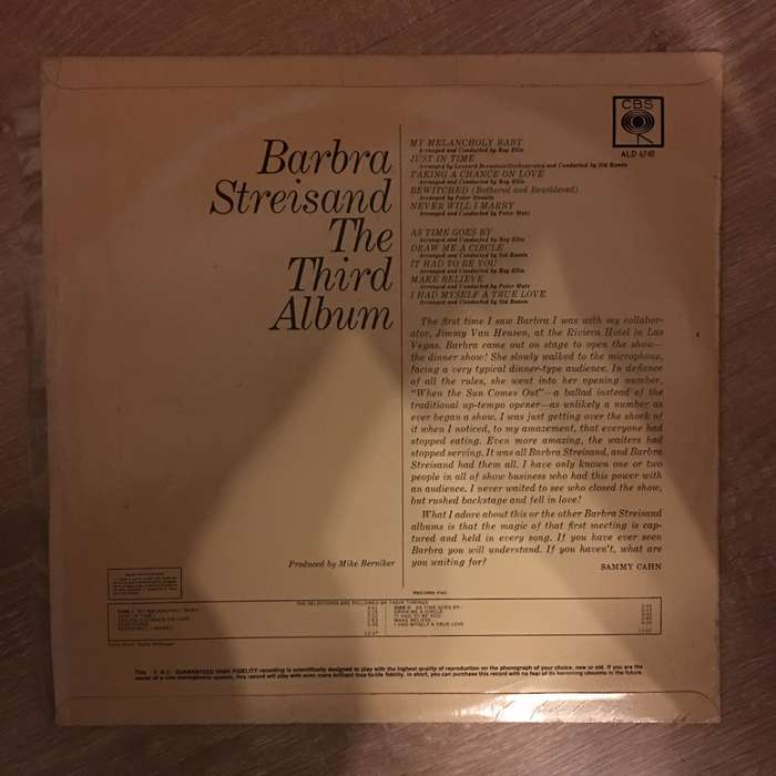 Barbra Streisand - The Third Album -  Vinyl LP Record  - Very-Good Quality (VG)