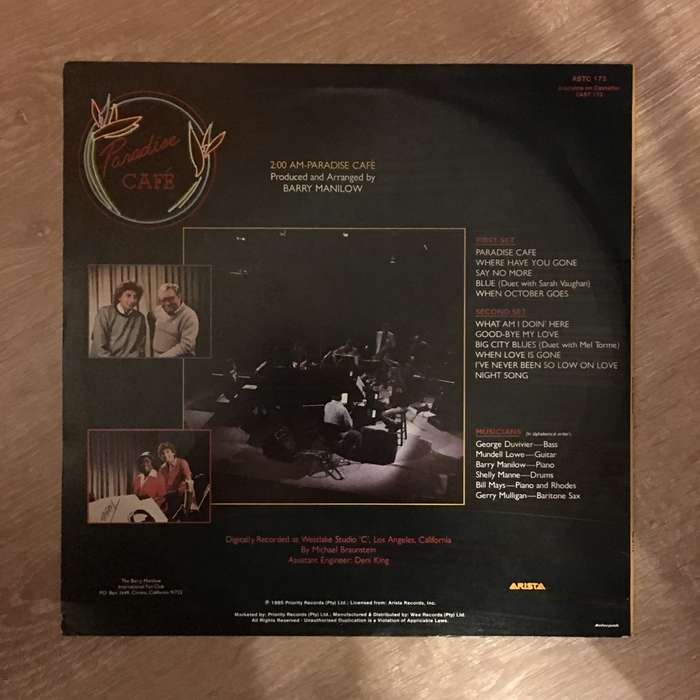 Barry Manilow - 2:00 AM Paradise Cafe -  Vinyl LP Record  - Very-Good Quality (VG)
