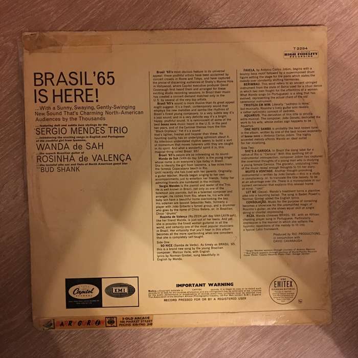 The Sérgio Mendes Trio Introducing Wanda De Sah With Rosinha De Valenca  Brasil '65 - Viny...